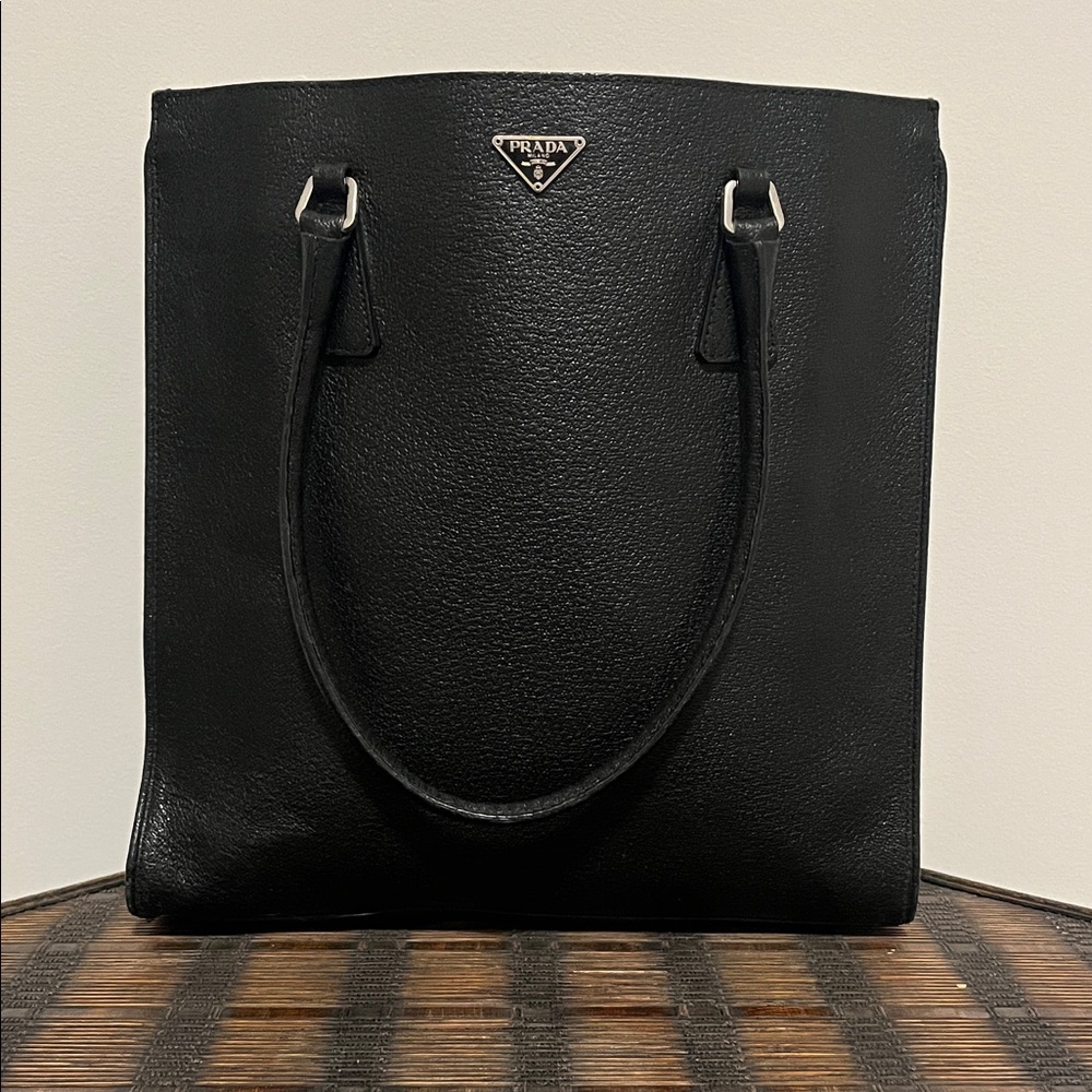 Prada Black leather tote